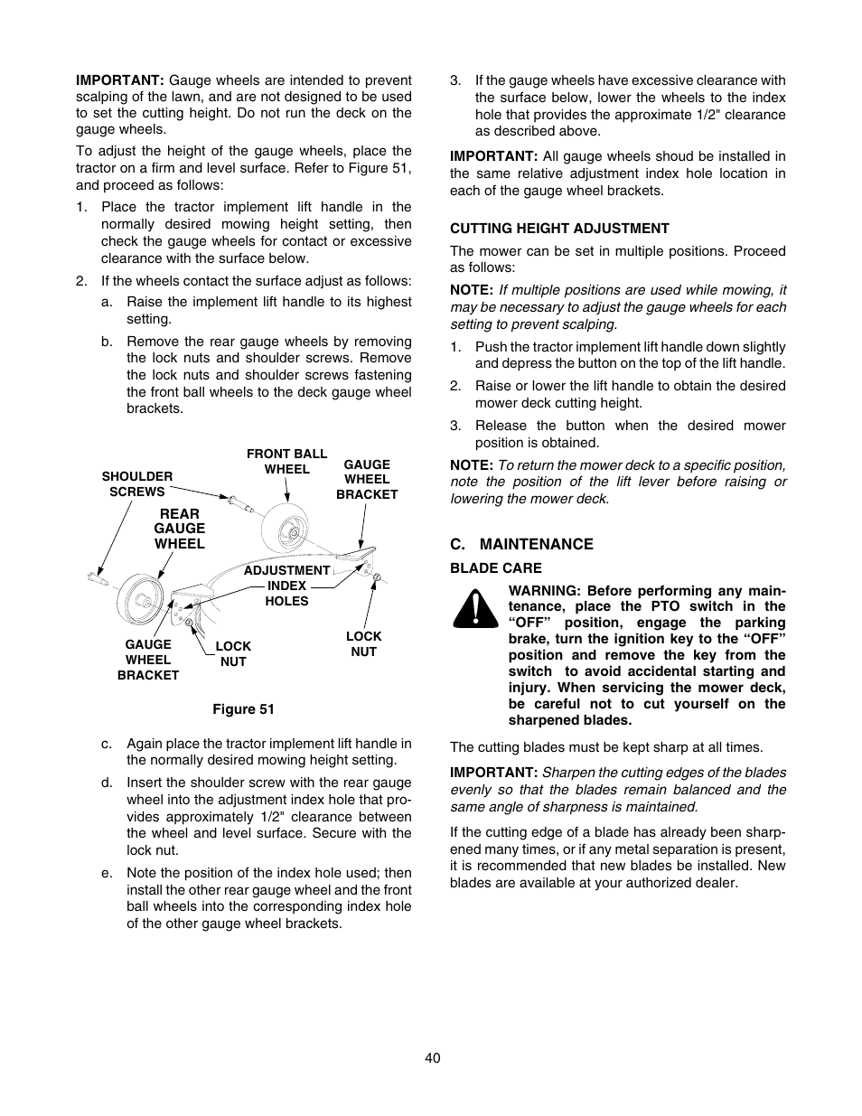 Cub Cadet GT-2550 User Manual | Page 40 / 56