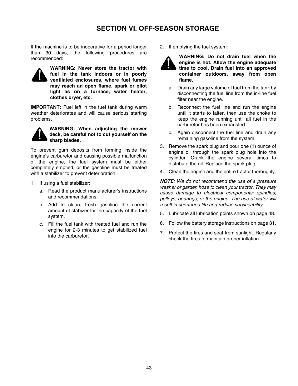 Cub Cadet GT-2550 User Manual | Page 43 / 56