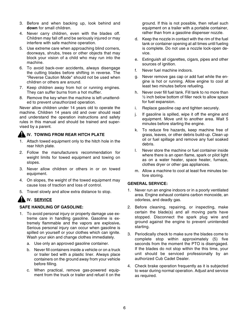Cub Cadet GT-2550 User Manual | Page 6 / 56