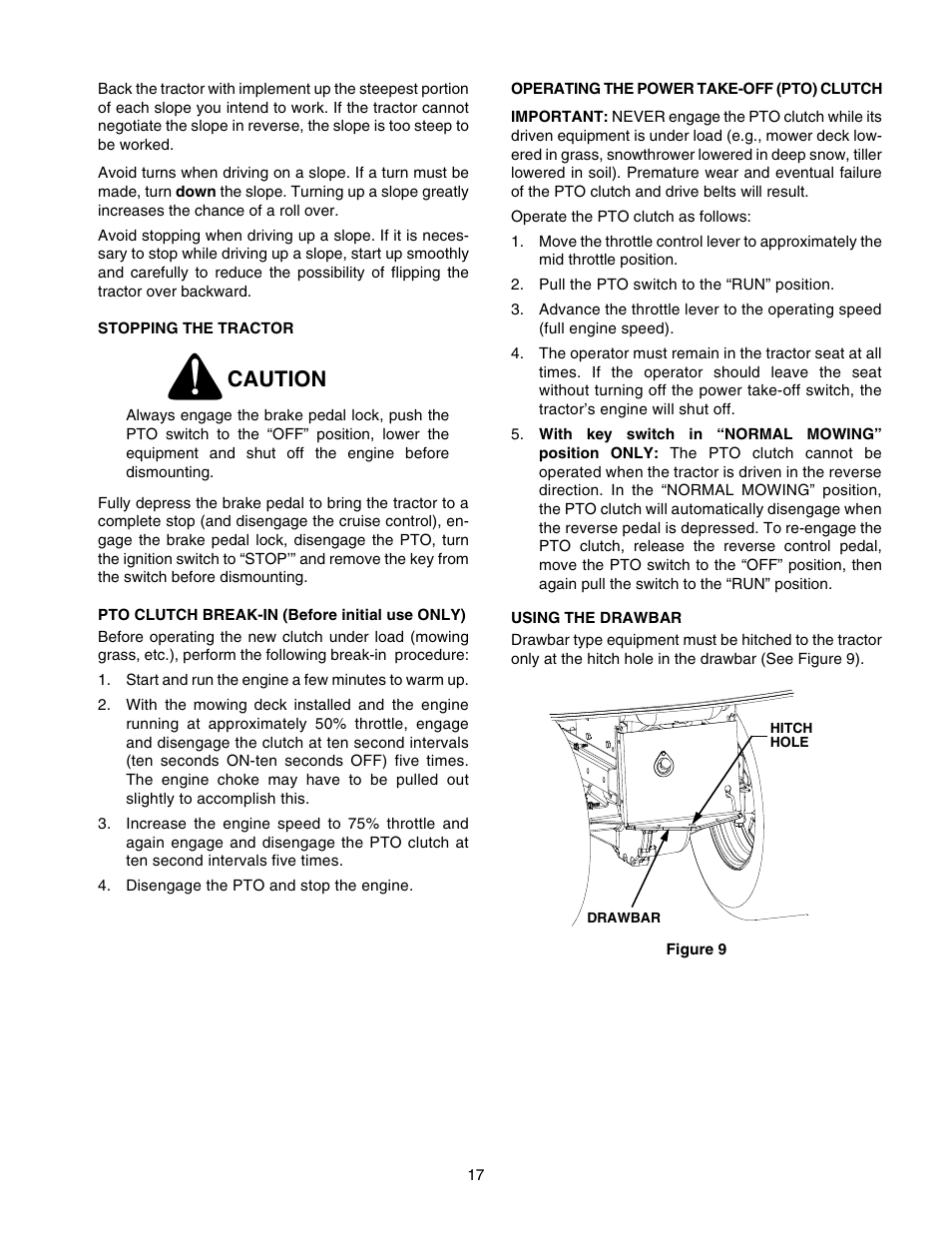 Caution | Cub Cadet GT-2554 User Manual | Page 17 / 60