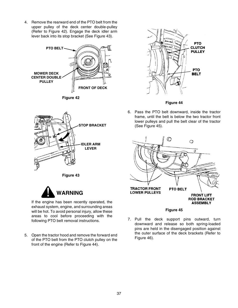 Warning | Cub Cadet GT-2554 User Manual | Page 37 / 60