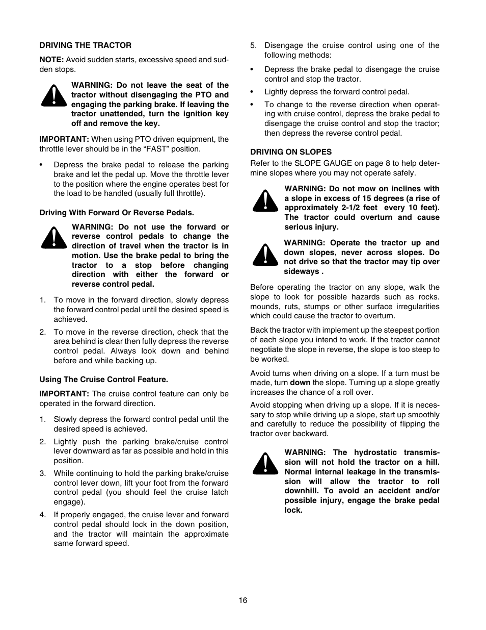 Cub Cadet GT-2554 User Manual | Page 16 / 56