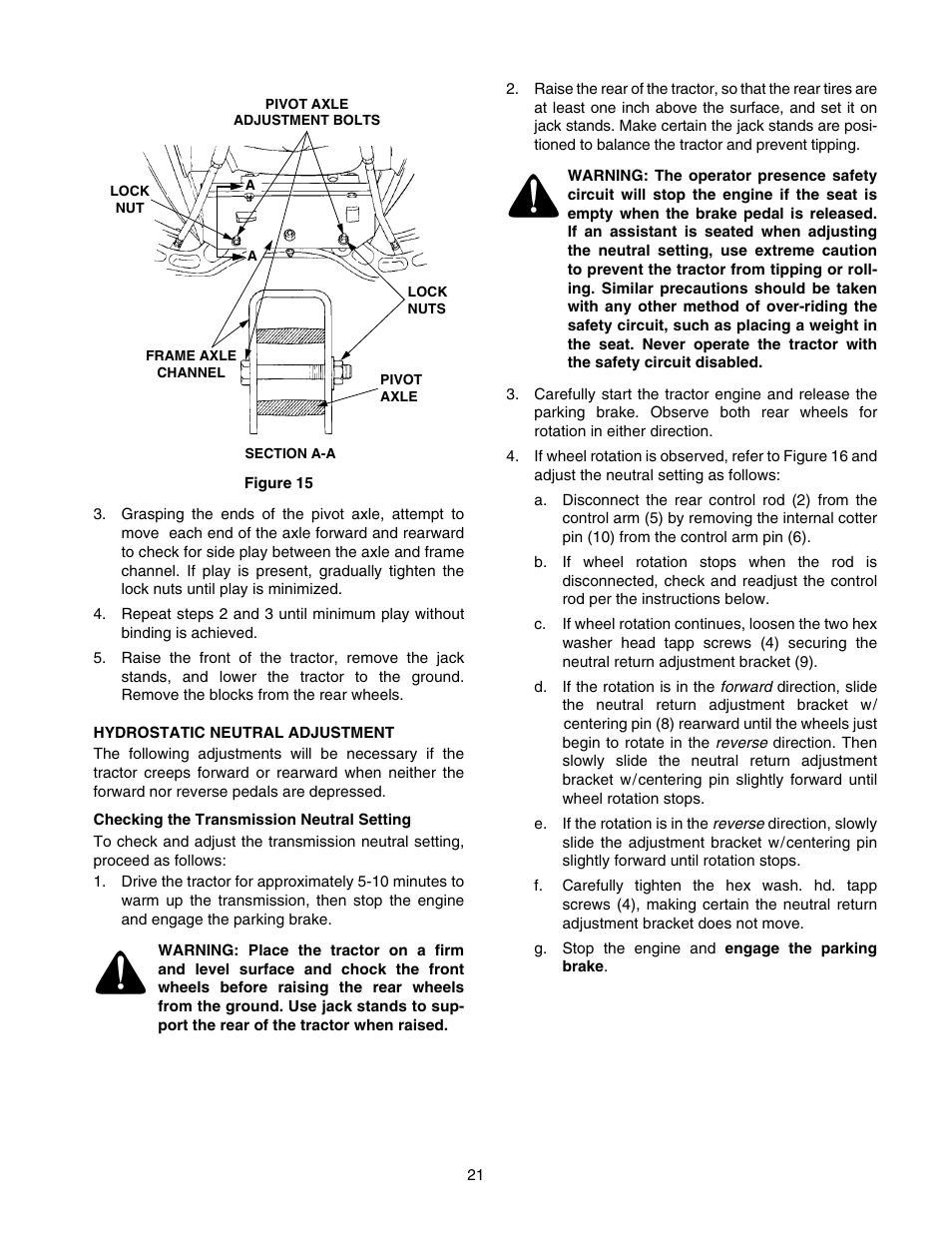 Cub Cadet GT-2554 User Manual | Page 21 / 56