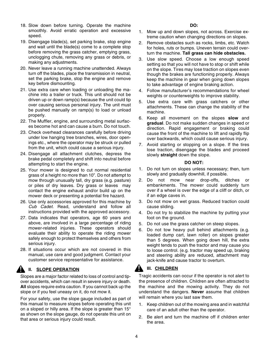 Cub Cadet GT-2554 User Manual | Page 4 / 56