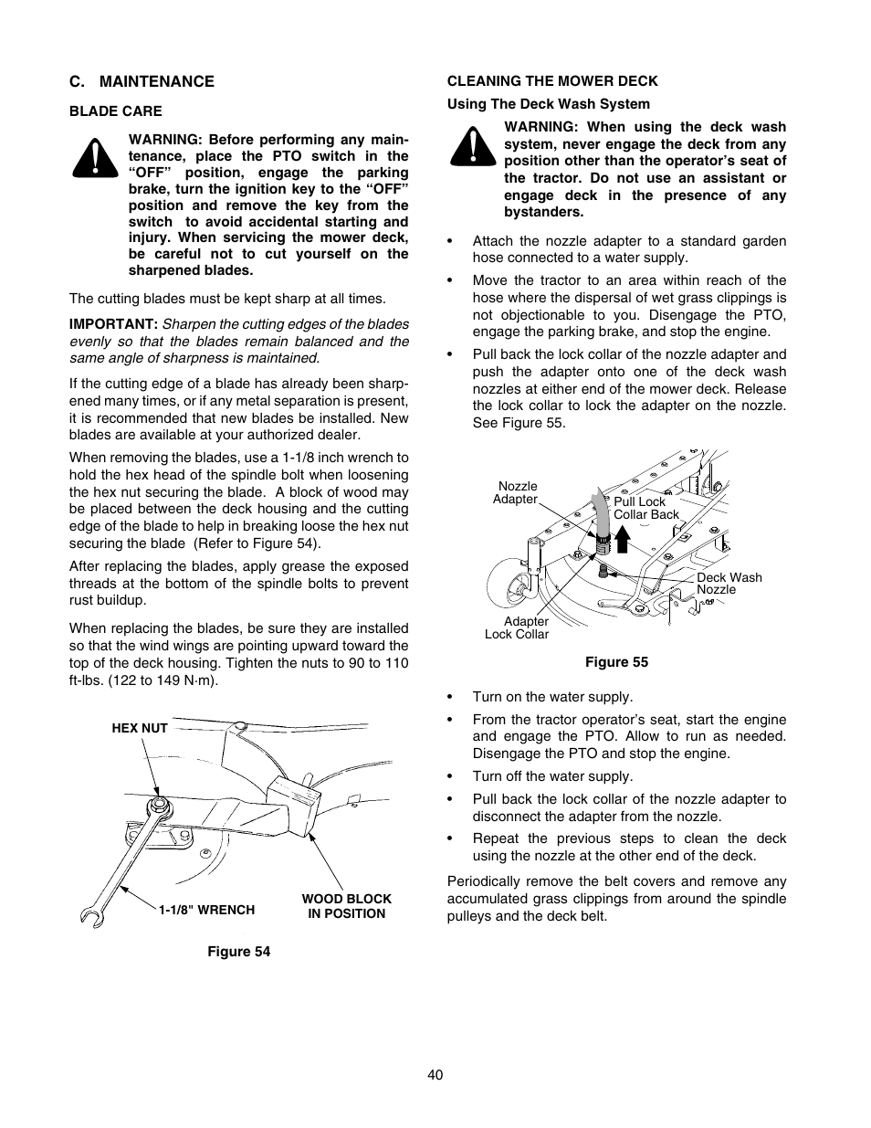 Cub Cadet GT-2554 User Manual | Page 40 / 56