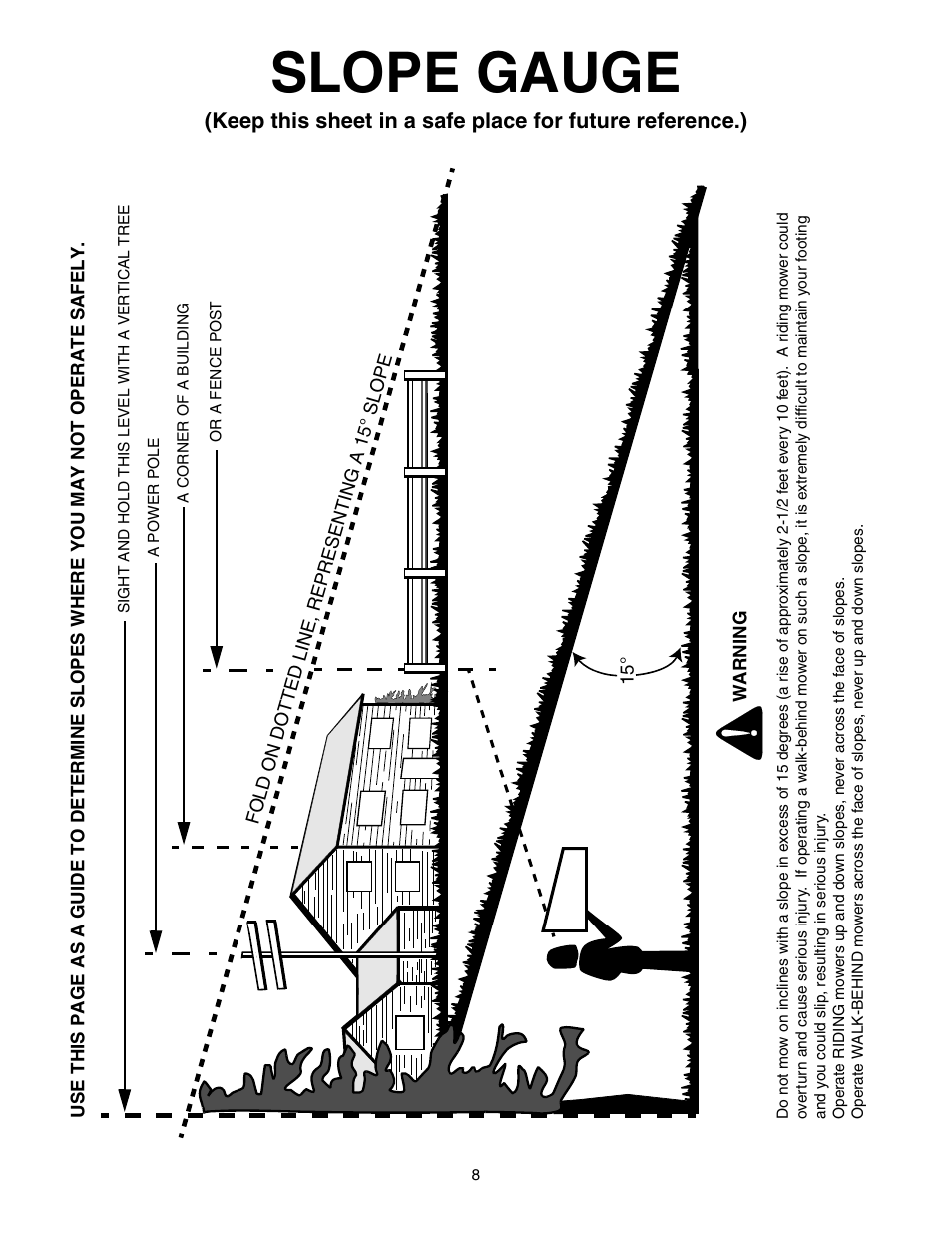 Slope gauge | Cub Cadet GT-2554 User Manual | Page 8 / 56