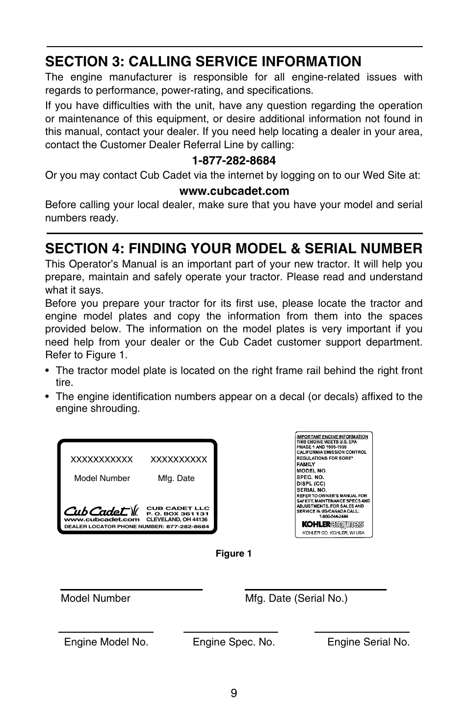 Cub Cadet GT-3100 User Manual | Page 9 / 48
