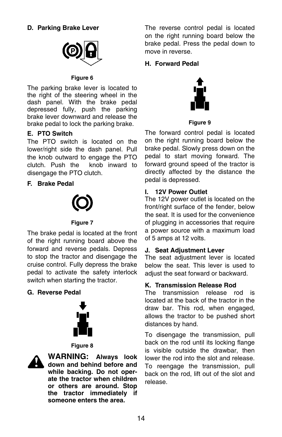 Warning | Cub Cadet GT-3100 User Manual | Page 14 / 44