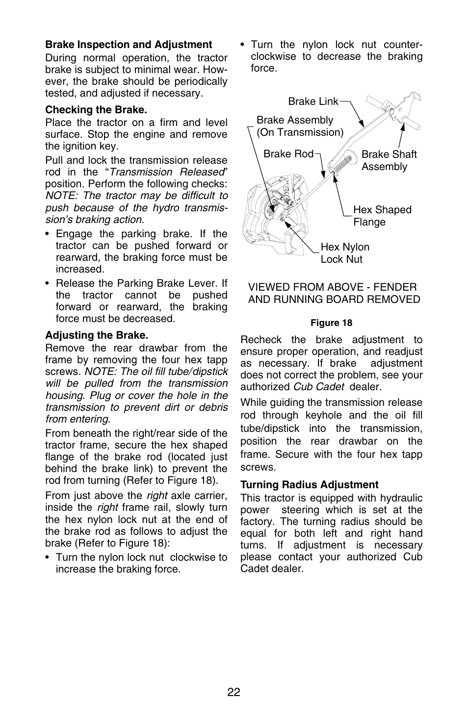 Cub Cadet GT-3100 User Manual | Page 22 / 44
