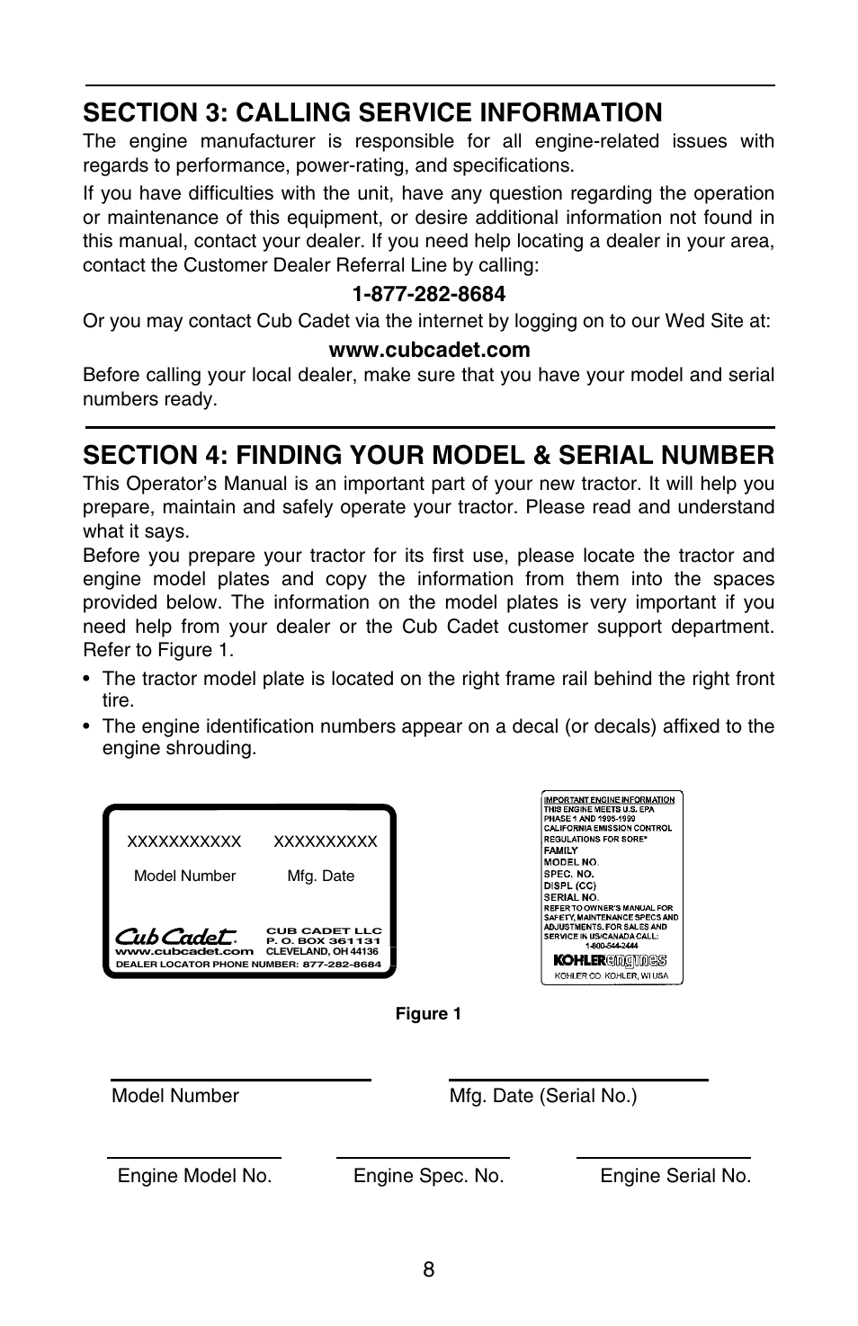 Cub Cadet GT-3100 User Manual | Page 8 / 44