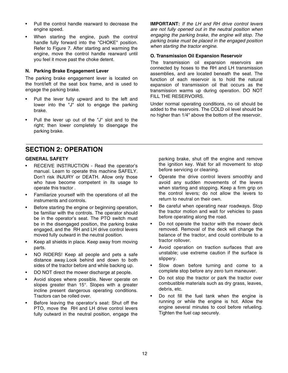 Cub Cadet RZT42 User Manual | Page 12 / 52