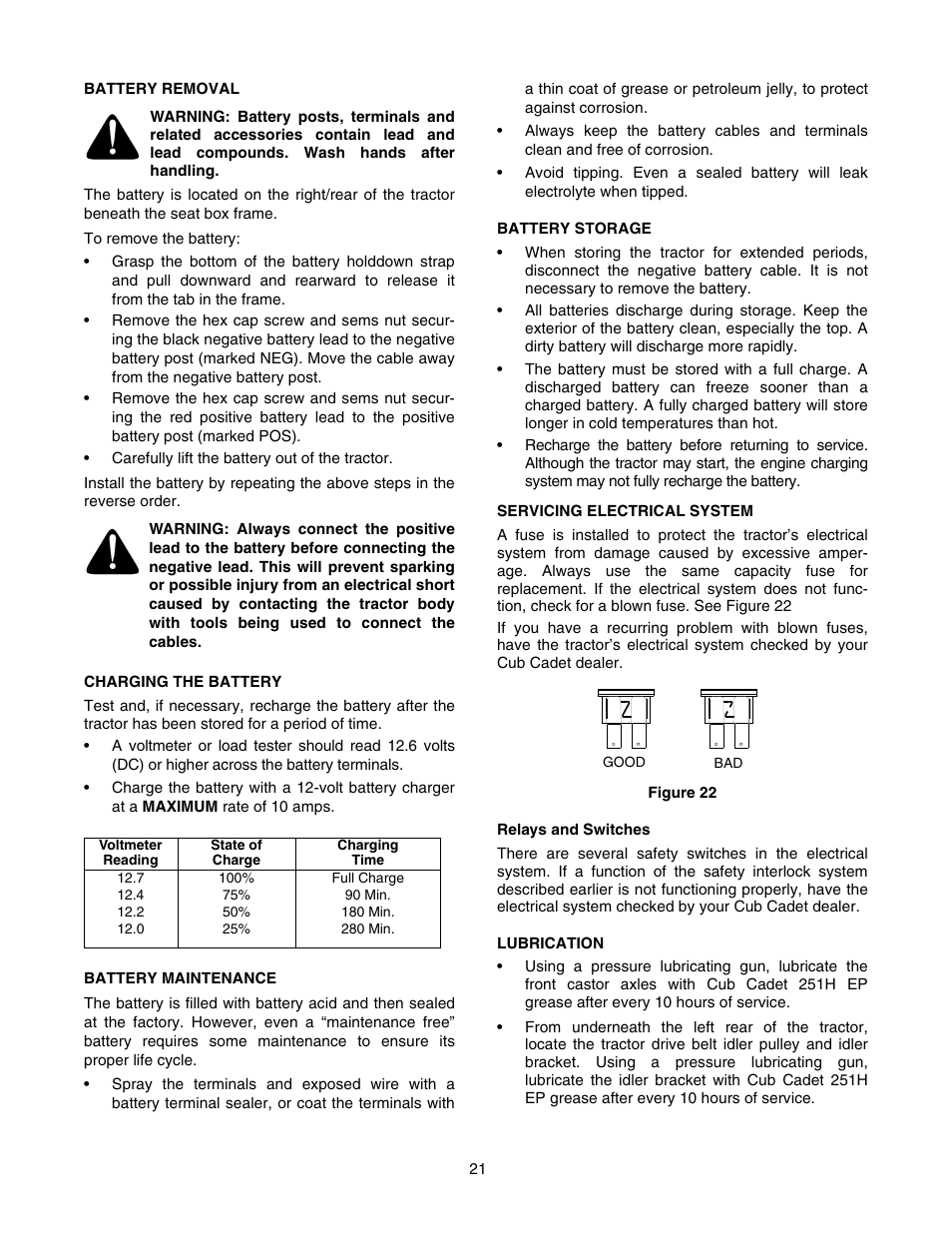 Cub Cadet RZT42 User Manual | Page 21 / 52