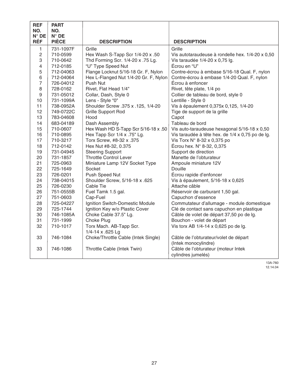 Cub Cadet WLT538 User Manual | Page 27 / 47