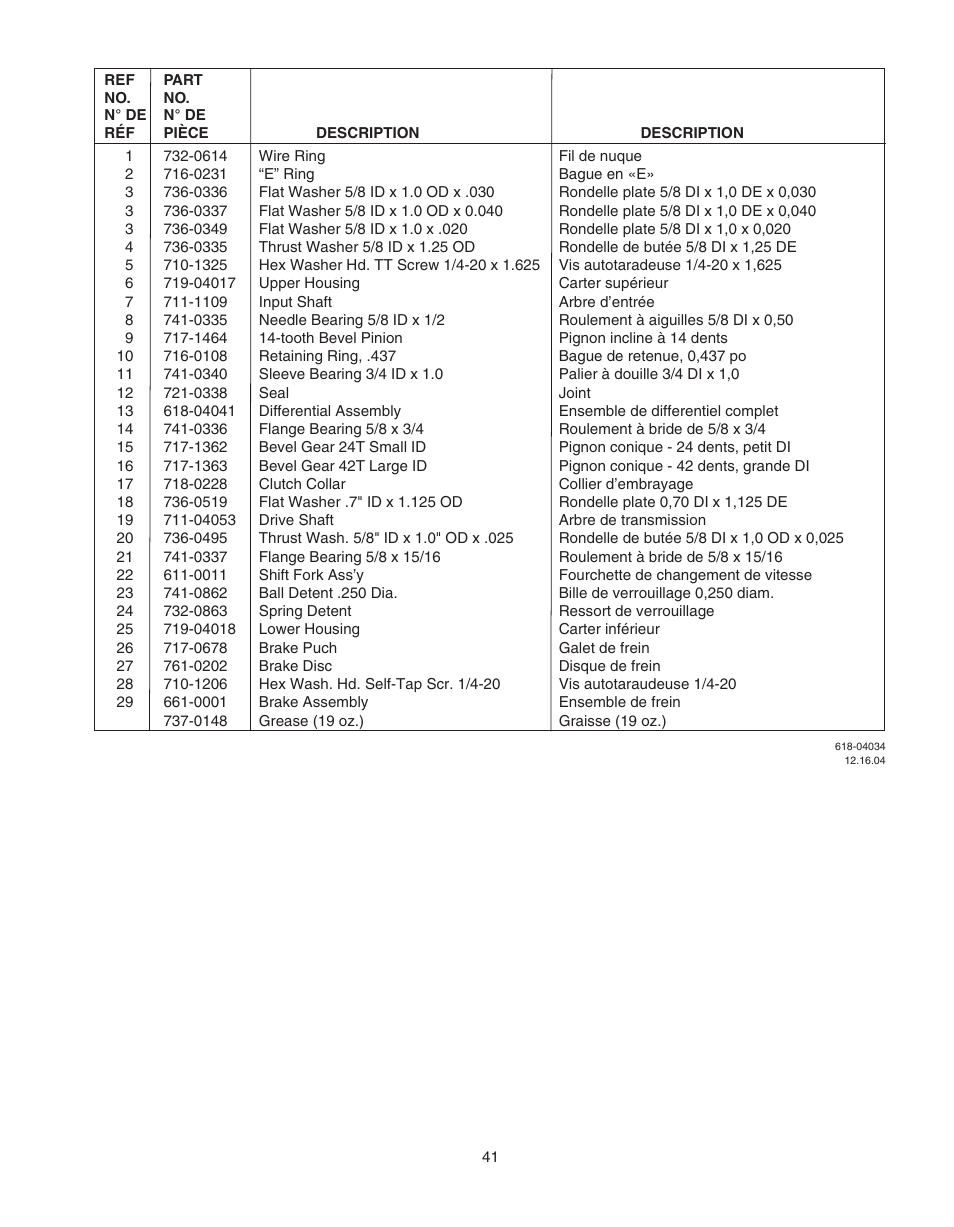 Cub Cadet WLT538 User Manual | Page 41 / 47