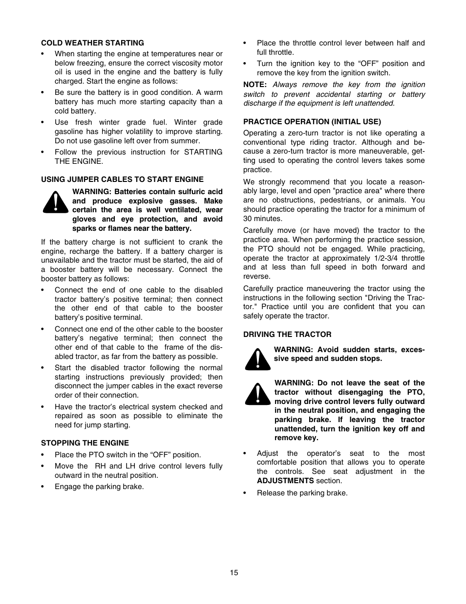 Cub Cadet RZT 42 User Manual | Page 15 / 36