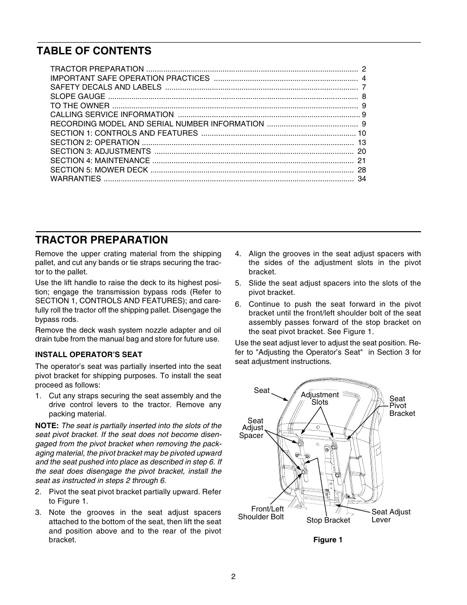Cub Cadet RZT 42 User Manual | Page 2 / 36