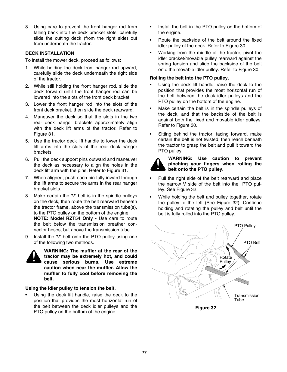 Cub Cadet RZT 54 User Manual | Page 27 / 56
