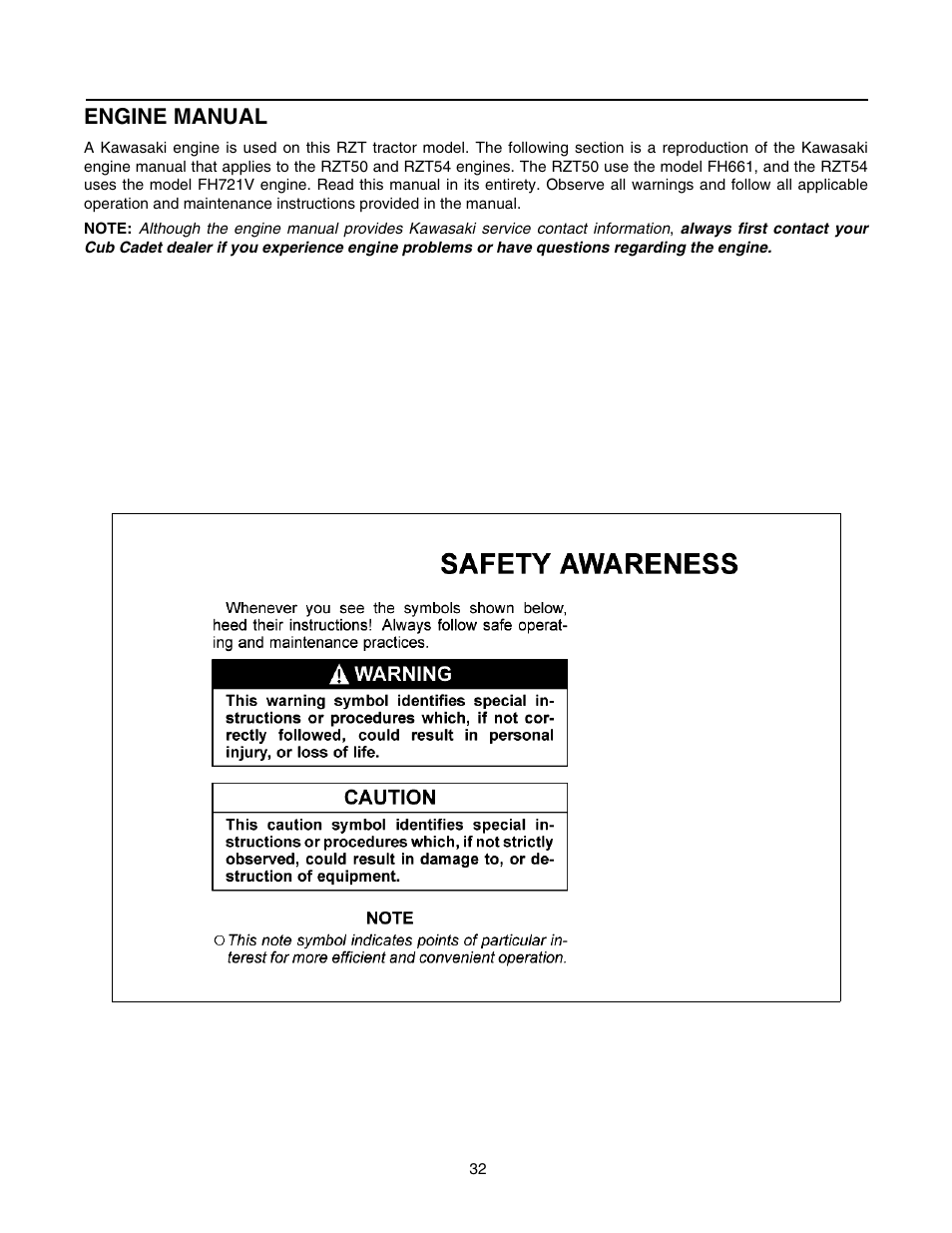 Engine manual | Cub Cadet RZT 54 User Manual | Page 32 / 56