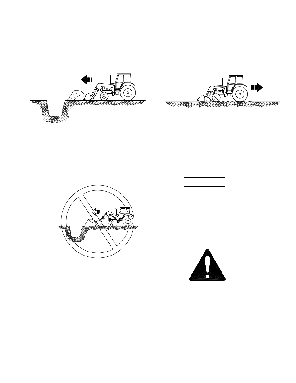 P4555-13, Operating suggestions for backfilling, Do not use loader as battering ram | Do this, Not this, Warning | Buhler 595 User Manual | Page 15 / 34