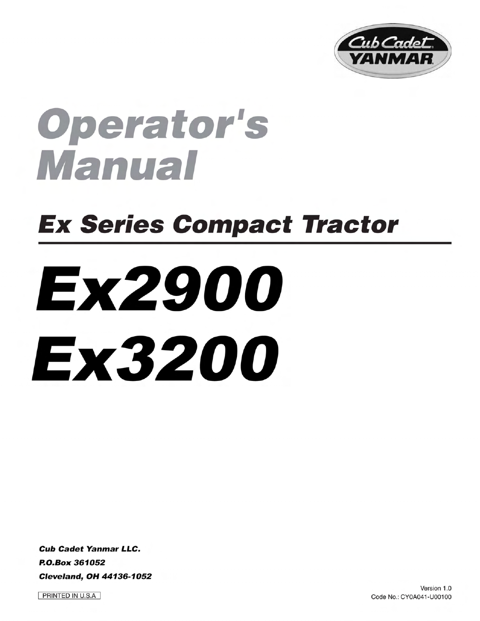 Cub Cadet Ex2900 User Manual | 134 pages