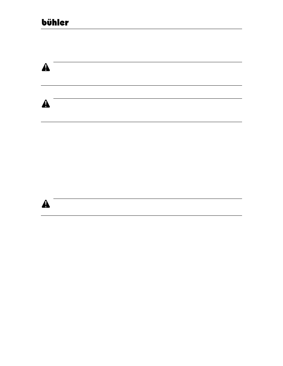 Bühler, Warning, Caution | Buhler 2596 User Manual | Page 12 / 48