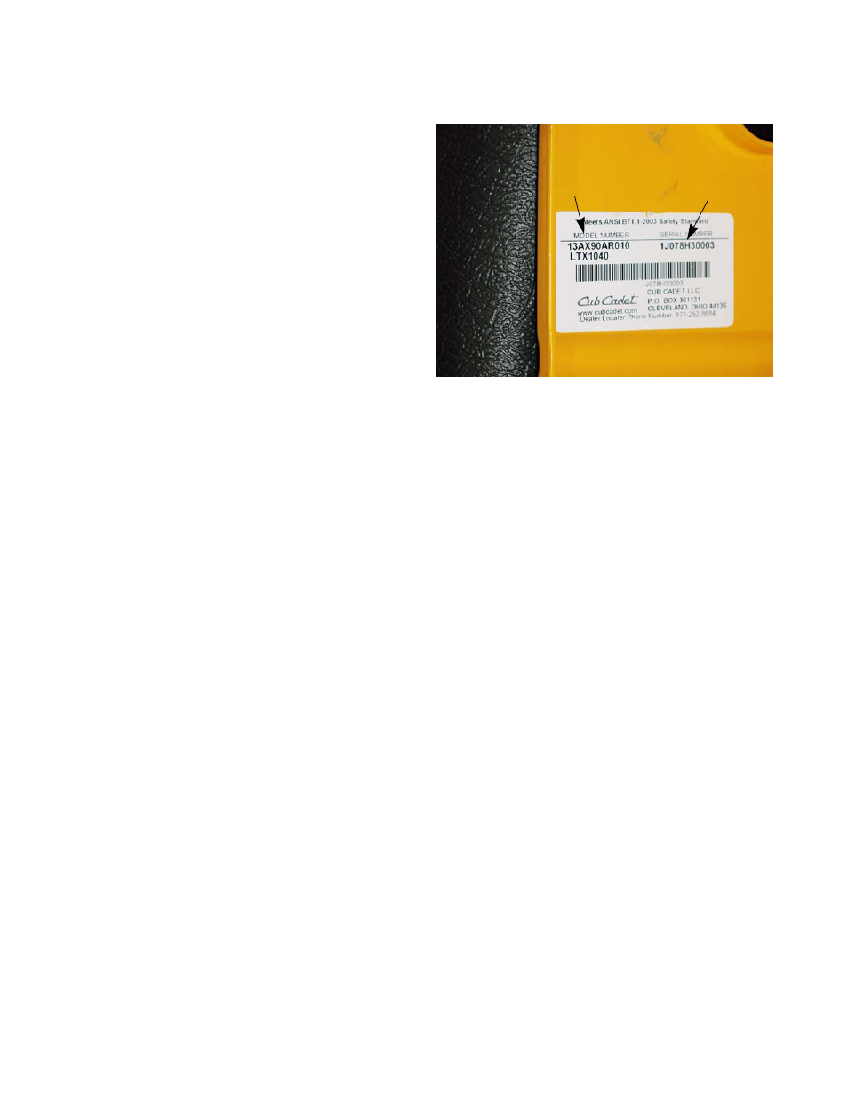 Model and serial numbers | Cub Cadet SLTX1000 Series User Manual | Page 10 / 278