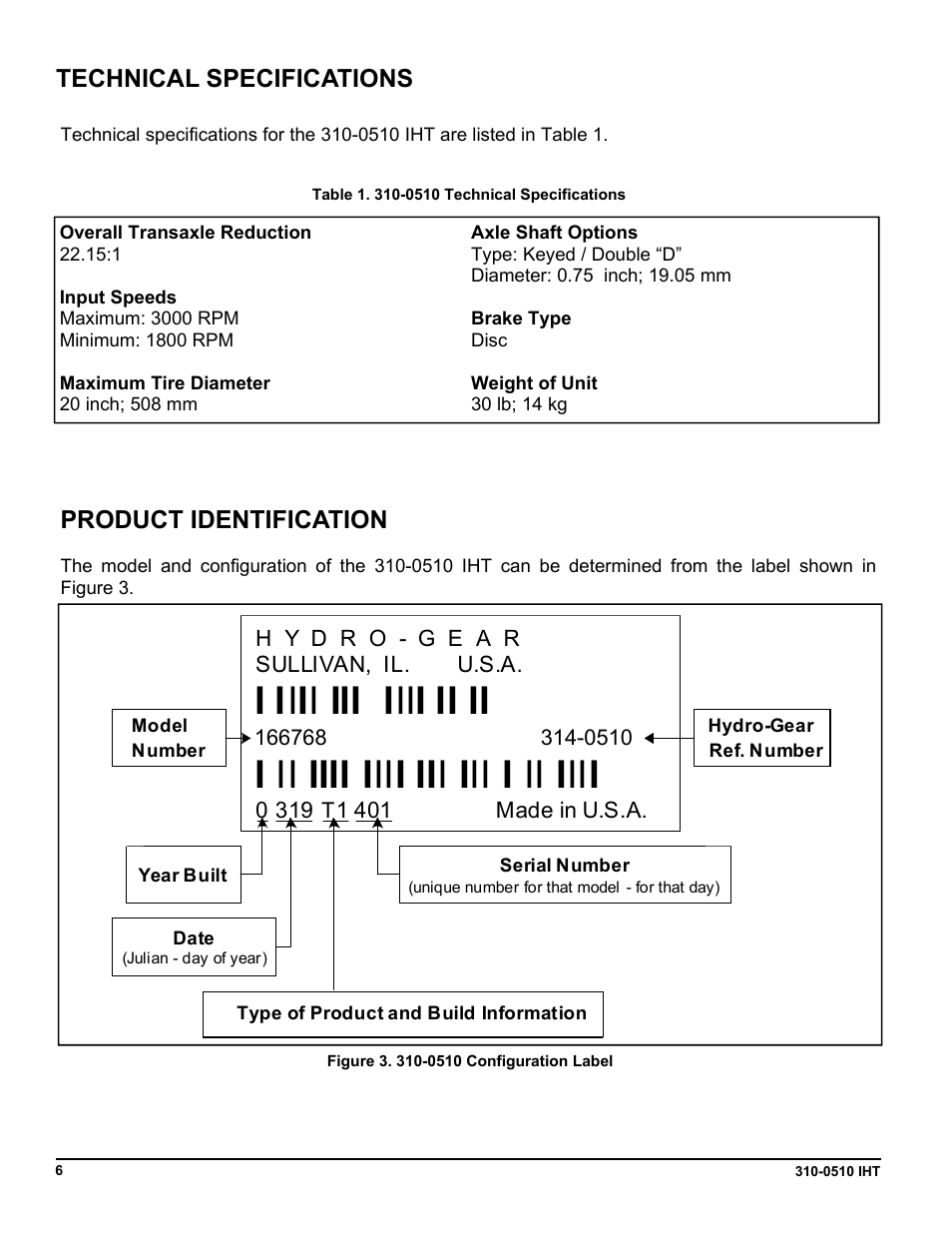 Technical specifications, Product identification | Cub Cadet SLTX1000 Series User Manual | Page 244 / 278