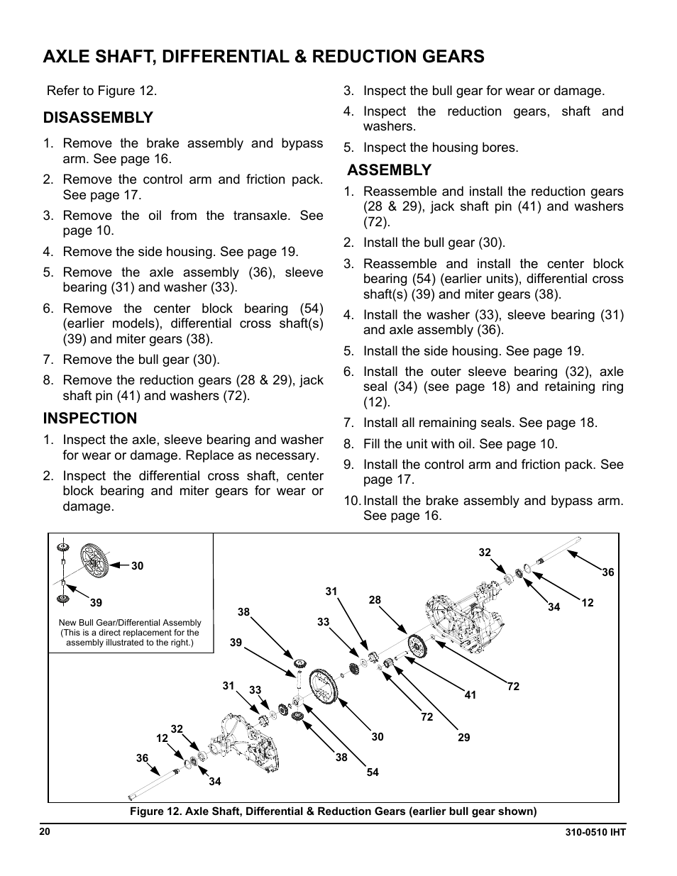 Axle shaft, differential & reduction gears, Disassembly, Inspection | Assembly | Cub Cadet SLTX1000 Series User Manual | Page 258 / 278