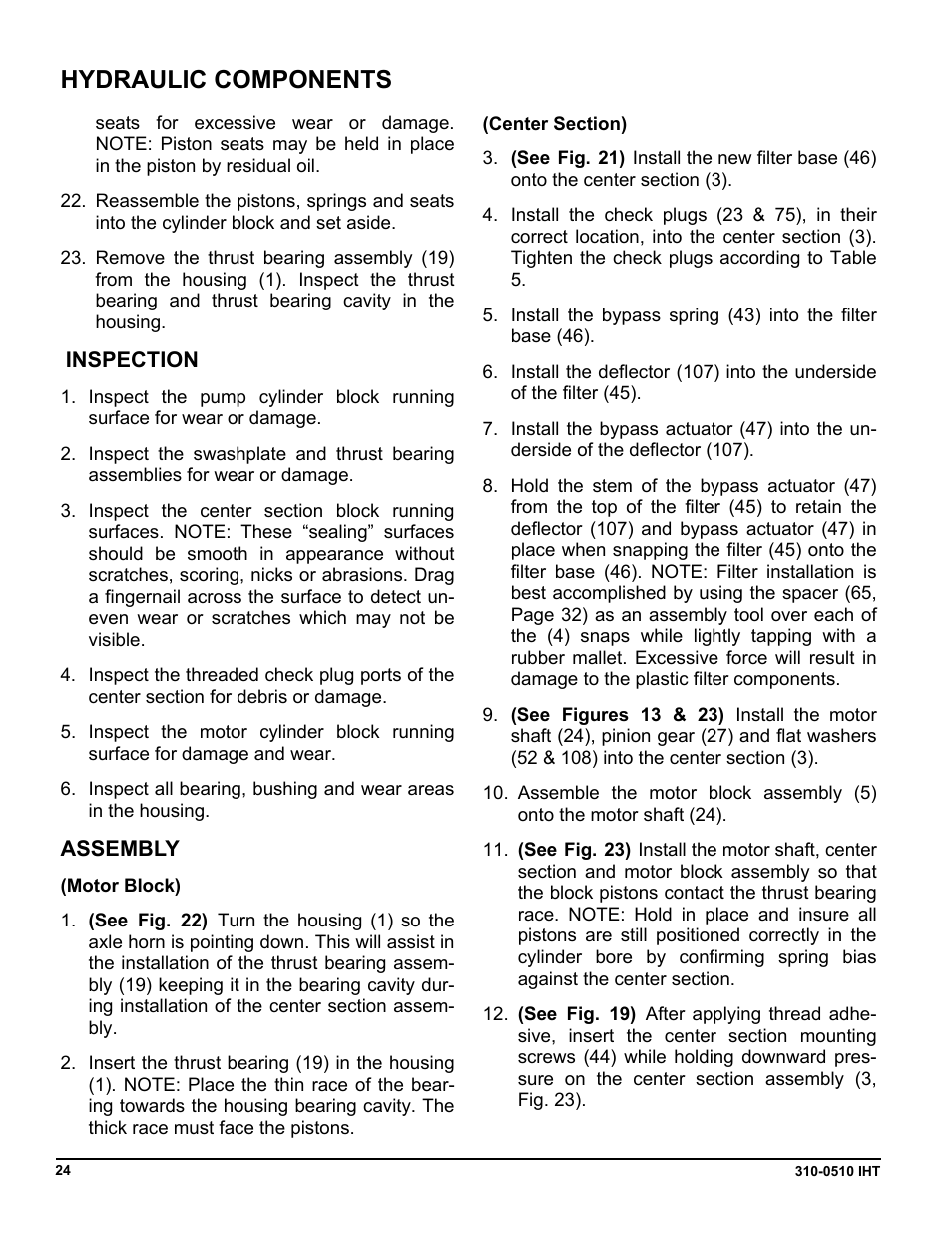 Hydraulic components | Cub Cadet SLTX1000 Series User Manual | Page 262 / 278