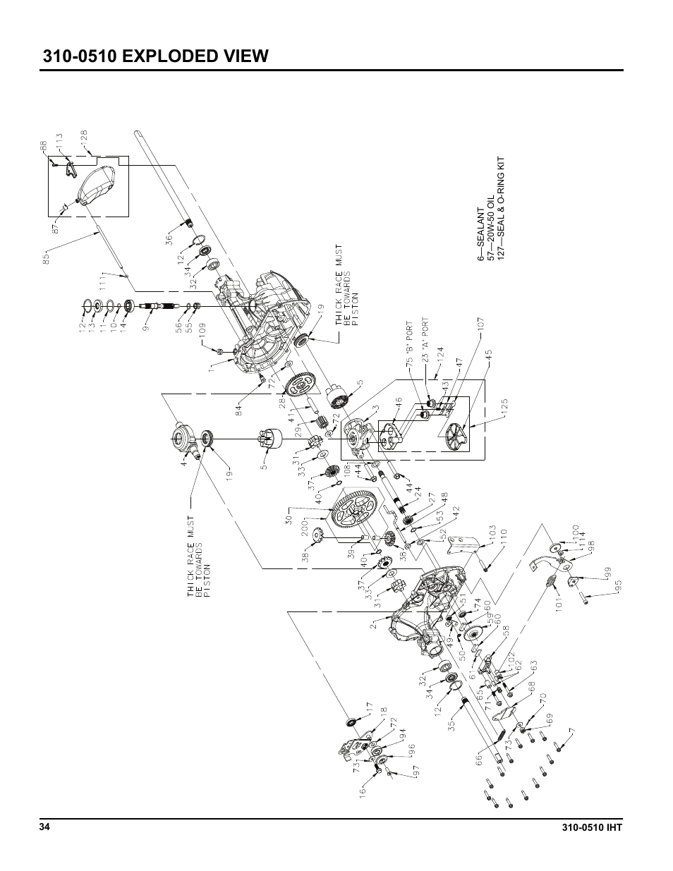 0510 exploded view | Cub Cadet SLTX1000 Series User Manual | Page 272 / 278