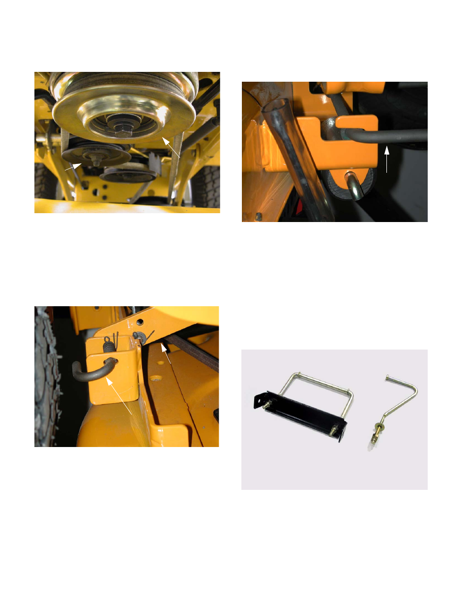 Earlier production), Deck support pin lift arm, Front stabilizer rod | Cub Cadet SLT1500 Series User Manual | Page 18 / 91