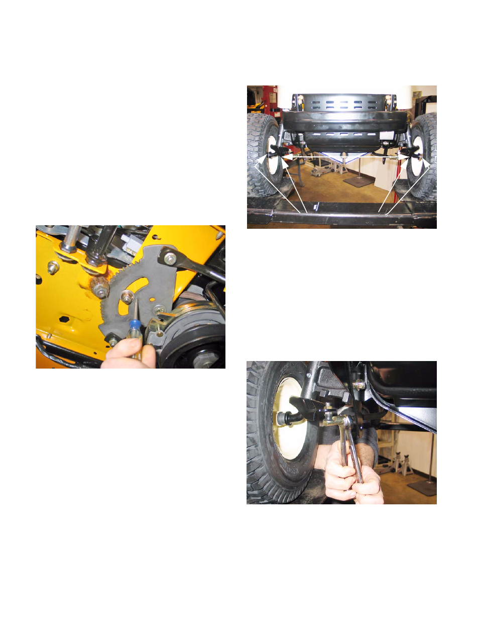 Steering adjustment / alignment | Cub Cadet SLT1500 Series User Manual | Page 72 / 91