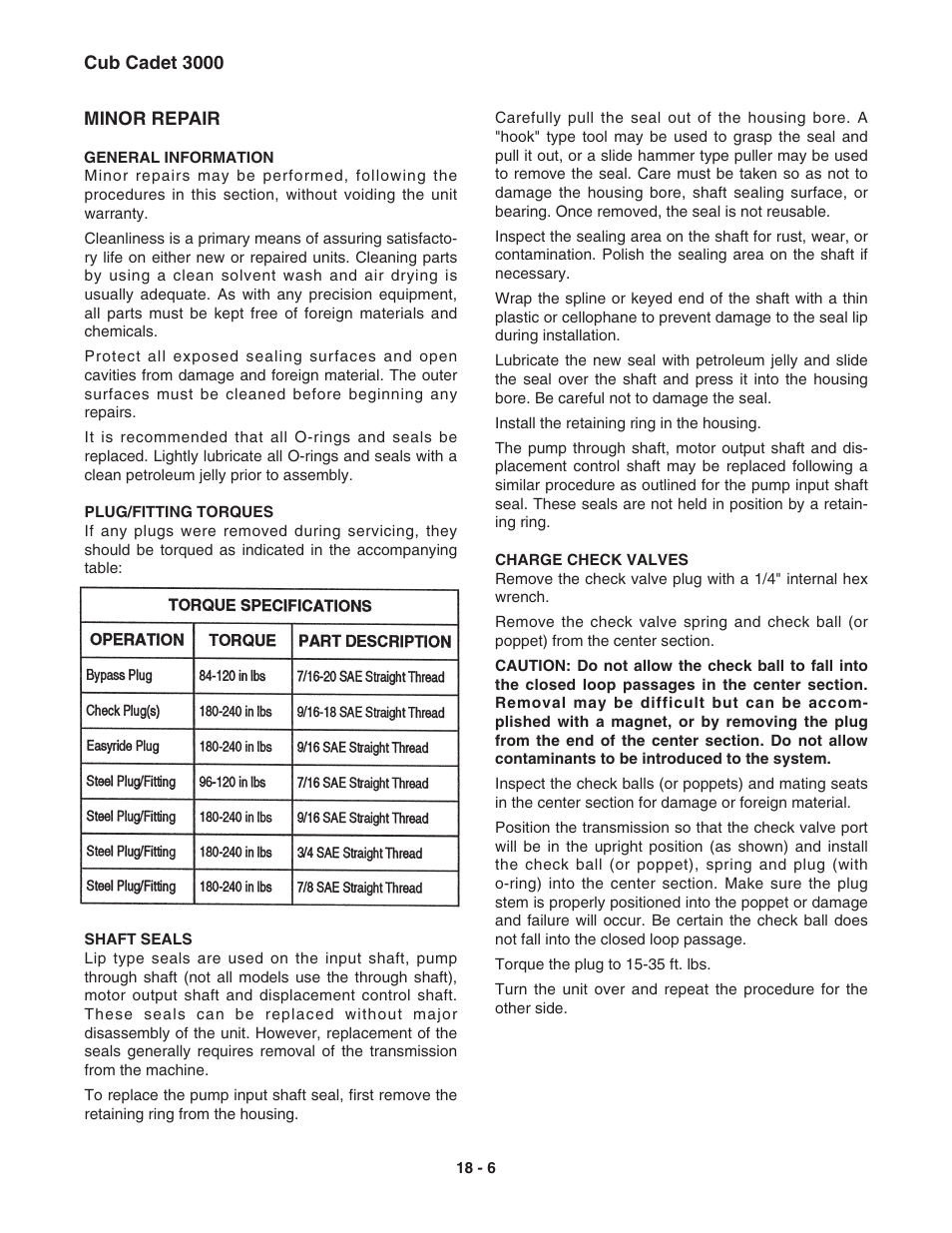 Cub Cadet 3000 Series User Manual | Page 127 / 133