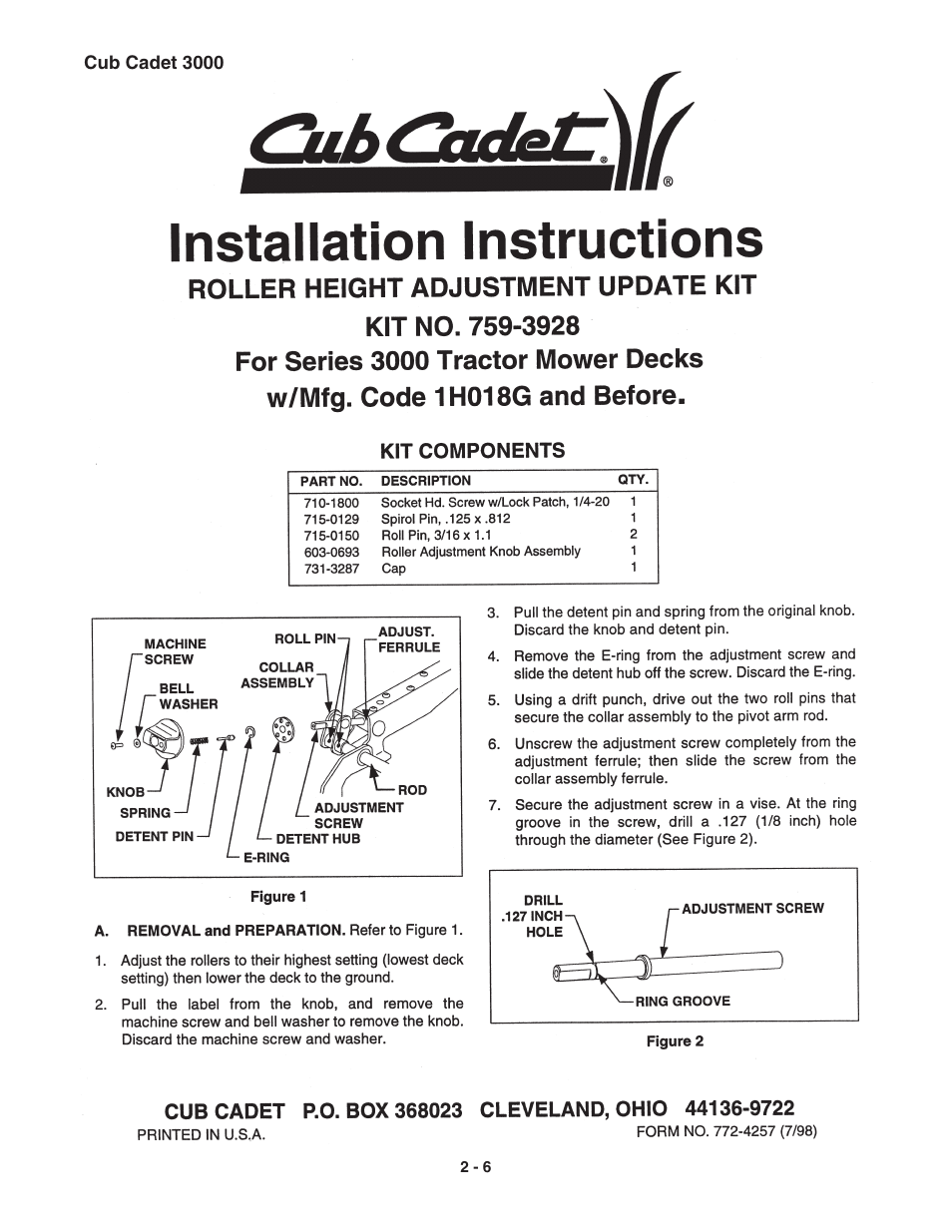 Cub Cadet 3000 Series User Manual | Page 14 / 133