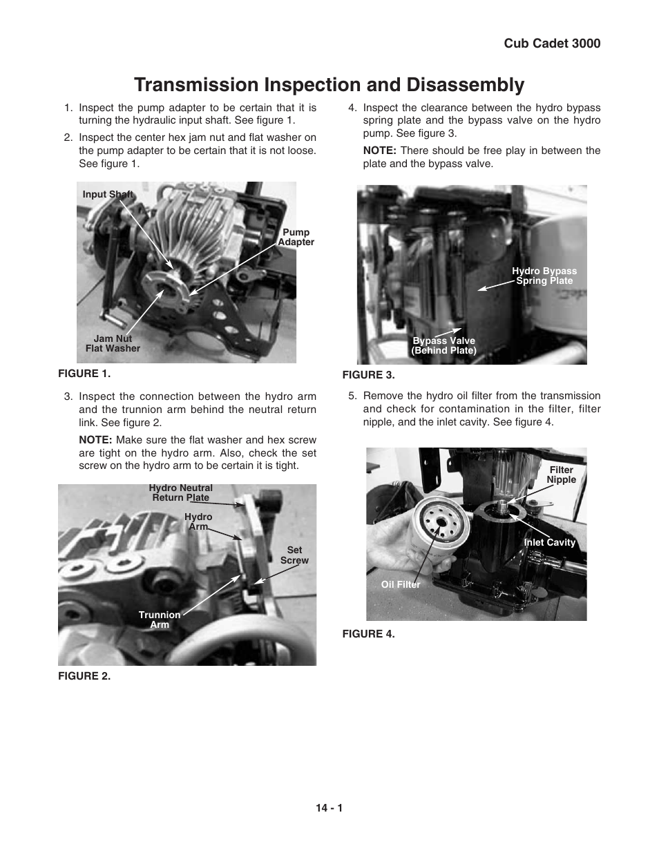 Transmission inspection and disassembly | Cub Cadet 3000 Series User Manual | Page 73 / 133