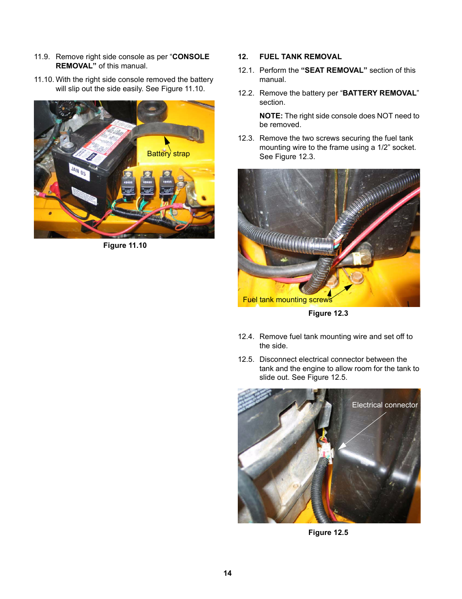 Fuel tank removal | Cub Cadet RZT 22 User Manual | Page 18 / 30