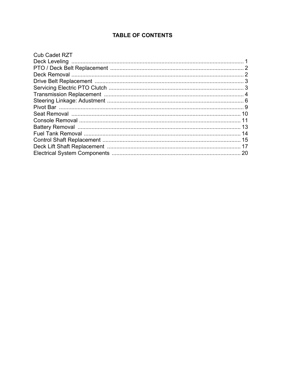 Cub Cadet RZT 22 User Manual | Page 3 / 30