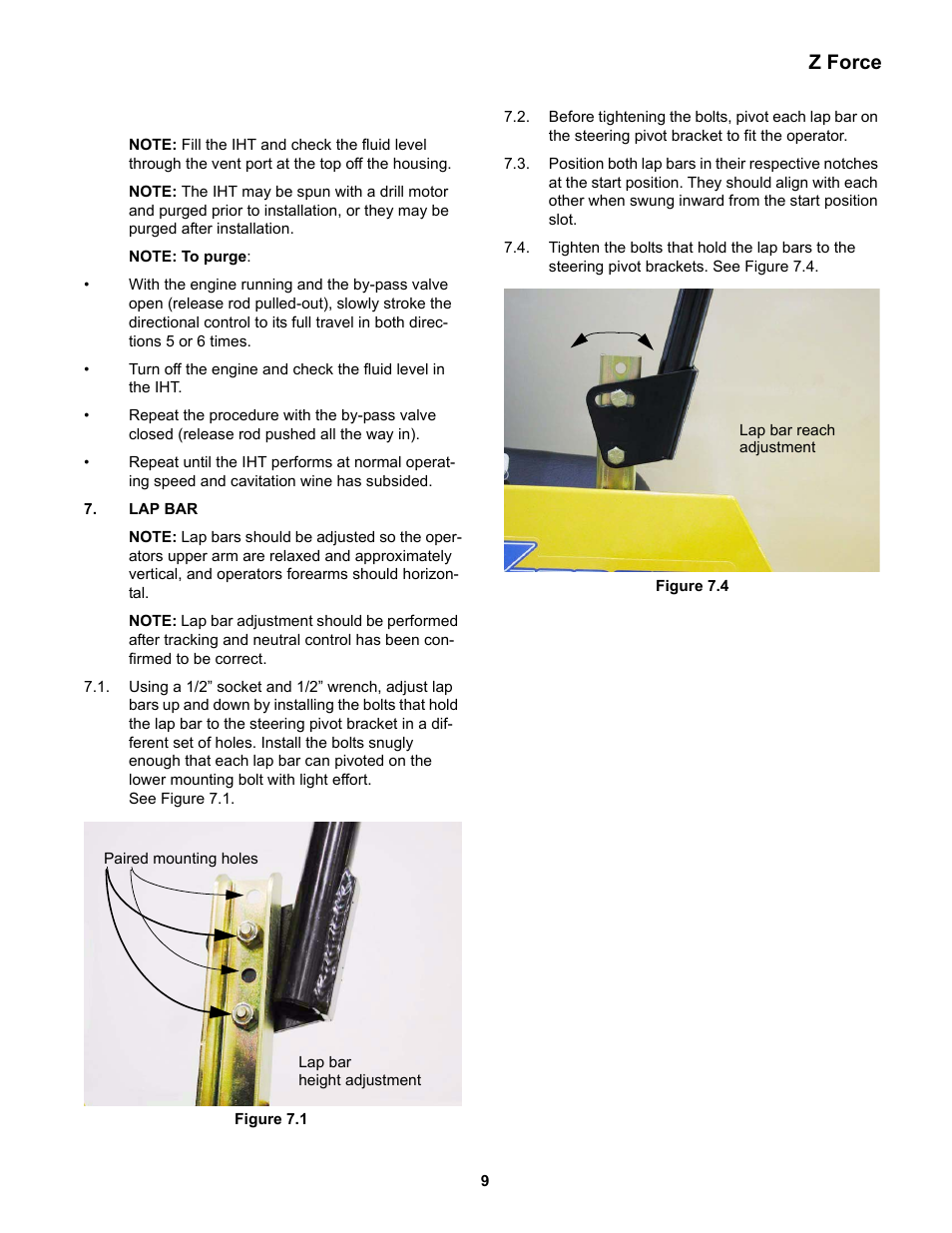 Lap bar, Z force | Cub Cadet Z-Force Series User Manual | Page 13 / 34