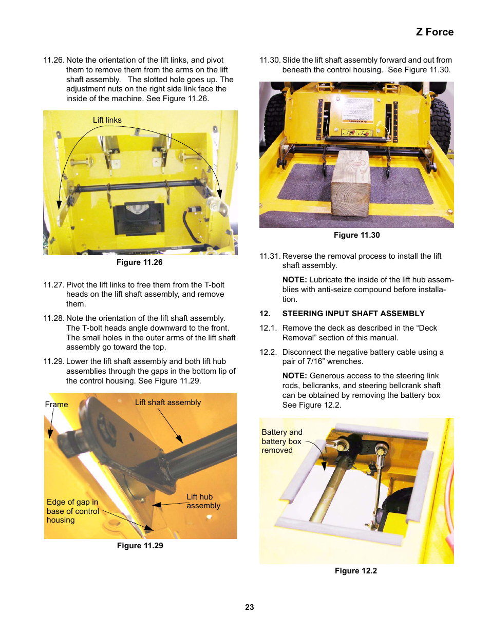 Steering input shaft assembly, Z force | Cub Cadet Z-Force Series User Manual | Page 27 / 34