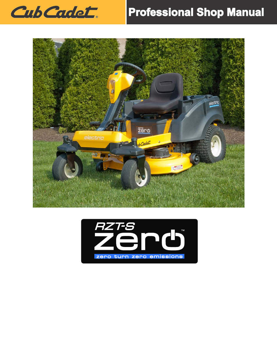 Cub Cadet RZT-S Zero Electric User Manual | 156 pages