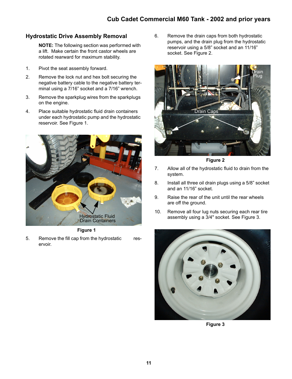 Hydrostatic drive assembly removal | Cub Cadet MMZ Rider User Manual | Page 15 / 64