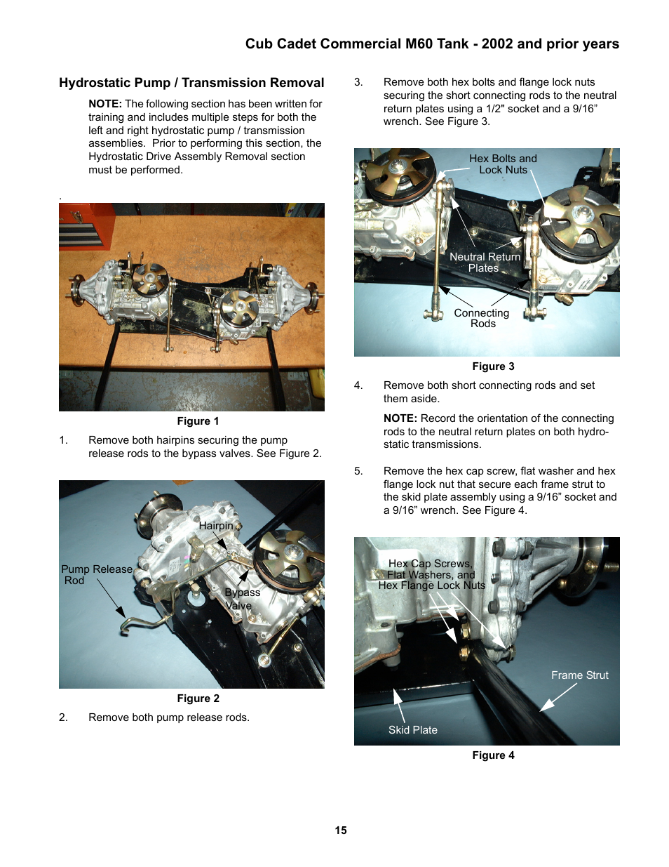 Hydrostatic pump / transmission removal | Cub Cadet MMZ Rider User Manual | Page 19 / 64