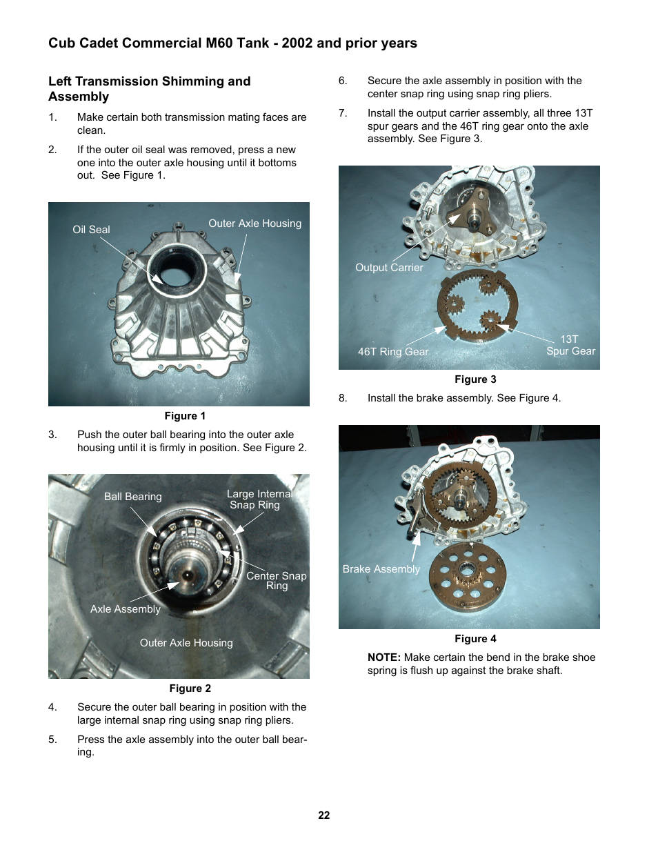 Left transmission shimming and | Cub Cadet MMZ Rider User Manual | Page 26 / 64