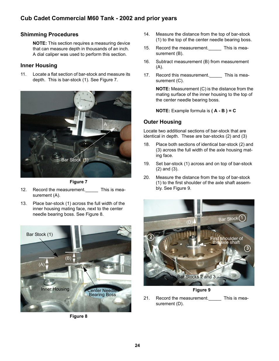 Shimming procedures | Cub Cadet MMZ Rider User Manual | Page 28 / 64