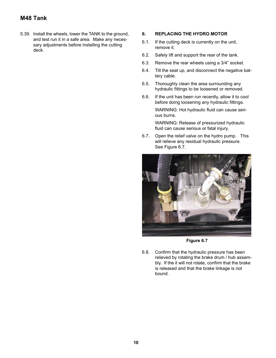 Replacing the hydro motor, M48 tank | Cub Cadet MMZ Rider User Manual | Page 52 / 64