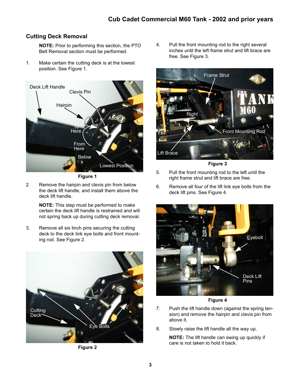 Cutting deck removal | Cub Cadet MMZ Rider User Manual | Page 7 / 64