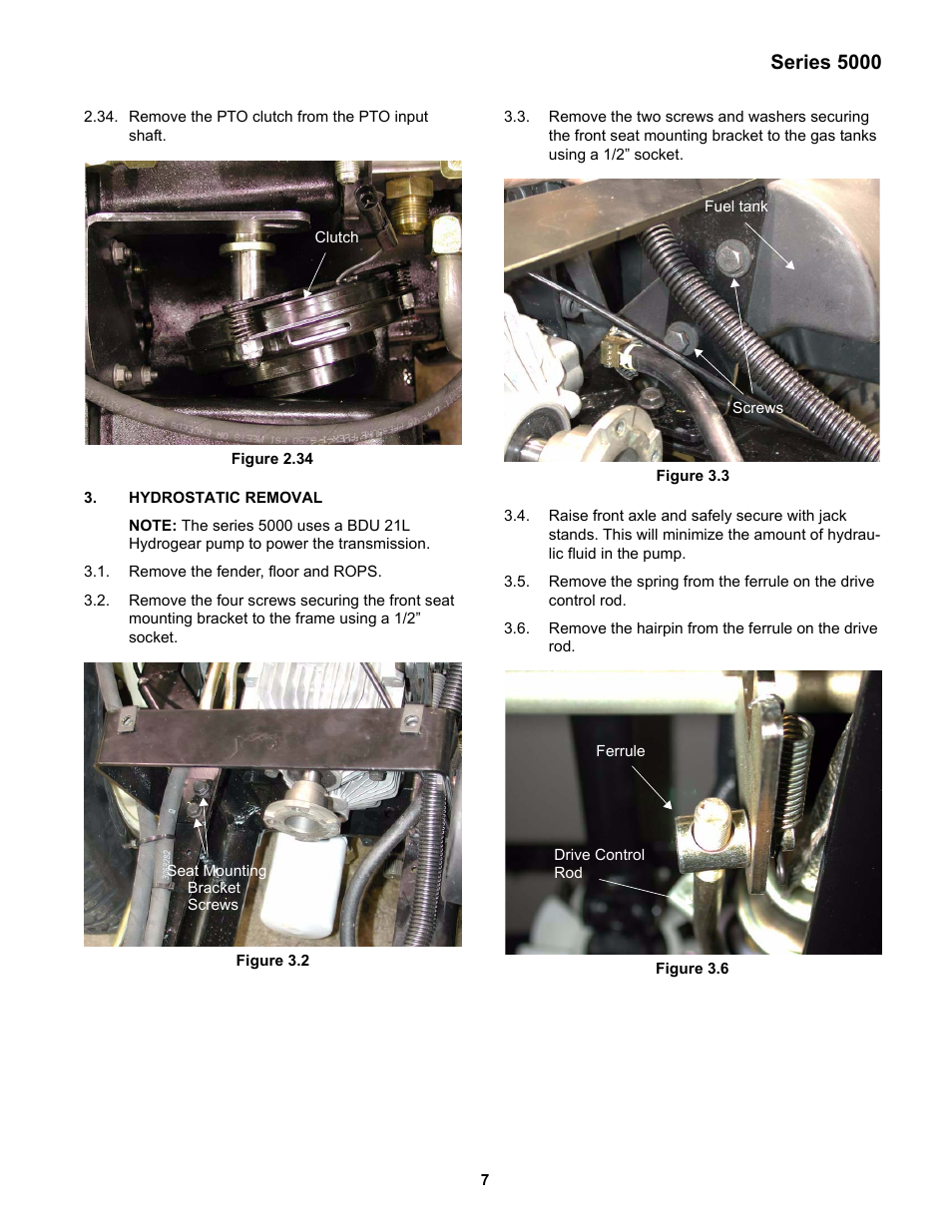 Hydrostatic removal, Series 5000 | Cub Cadet 5000 Series User Manual | Page 11 / 28