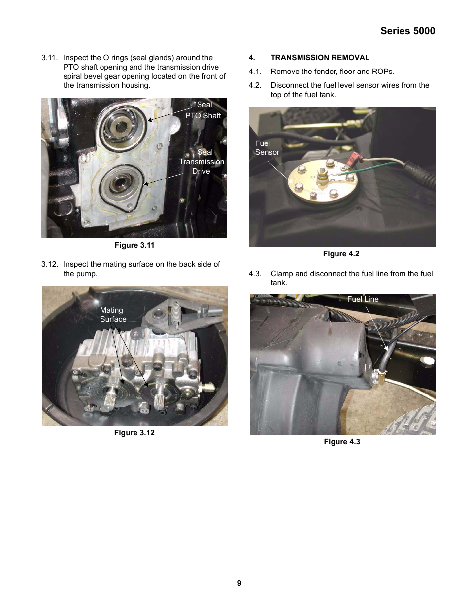 Transmission removal, Series 5000 | Cub Cadet 5000 Series User Manual | Page 13 / 28