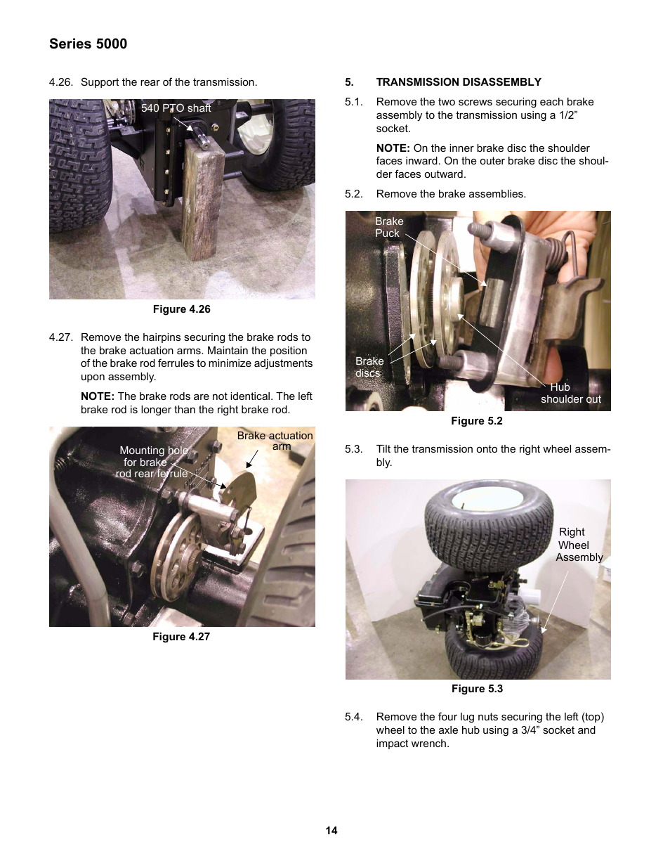 Transmission disassembly, Series 5000 | Cub Cadet 5000 Series User Manual | Page 18 / 28