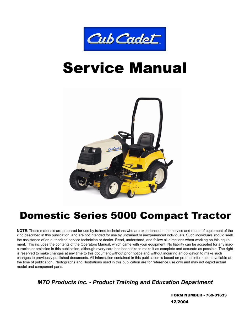 Cub Cadet 5000 Series User Manual | 96 pages